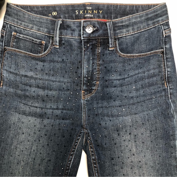 ⭐️NEW⭐️SPARKLES ✨White House Black Market (WHBM) The Skinny Ankle Blue Jeans - Picture 3 of 11